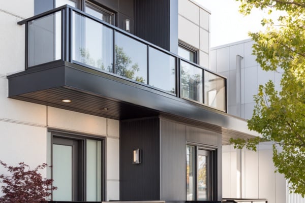 Slim Metal-Framed Glass Railings