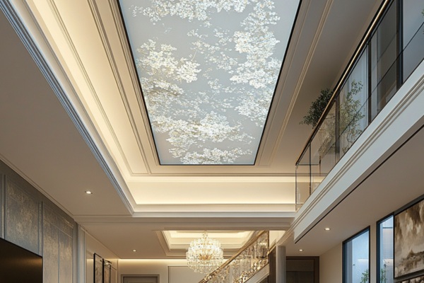 Textured Glass Ceiling Bedroom Design