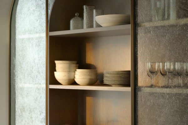 Textured glass add a style statement.in unit 