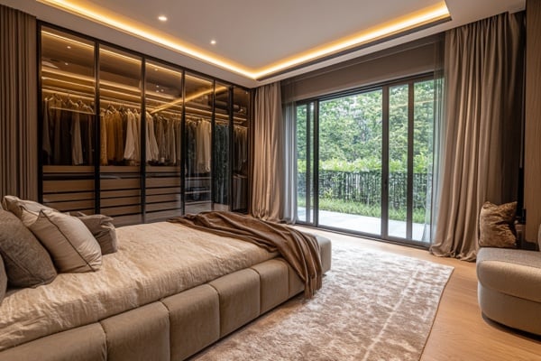 Tinted Glass Wardrobe Shutters