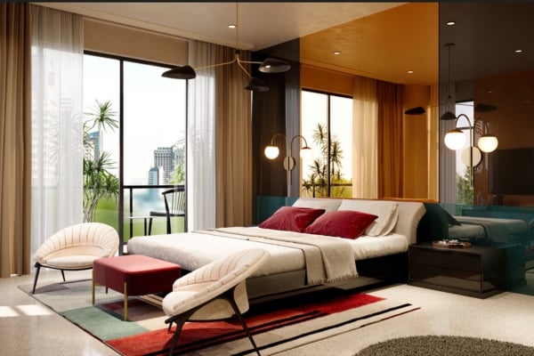 Tinted Mirror Headboard Panel