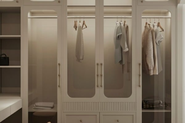 Tinted glass wardrobe shutters