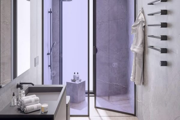 Tinted toughened glass partitions