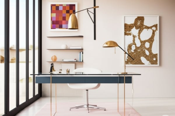 Toughened glass furniture adds lightness and character to the study room (1)