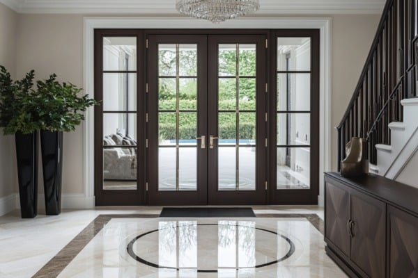 Wooden and Glass Front Door
