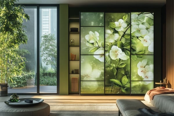 digitally printed Glass, Light, Botanical Prints