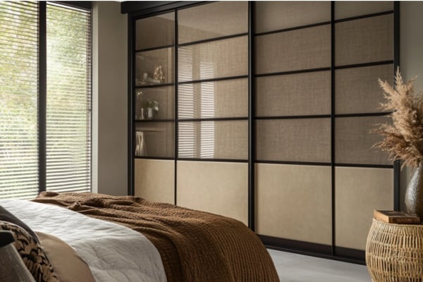 fabric-sandwiched glass wardrobe shutters