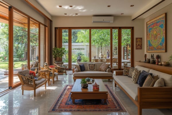 Combine glass and wood for minimalistic and timeless elegance