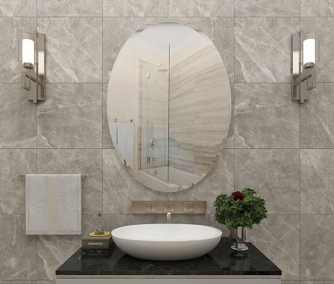 Frameless Oval Mirror