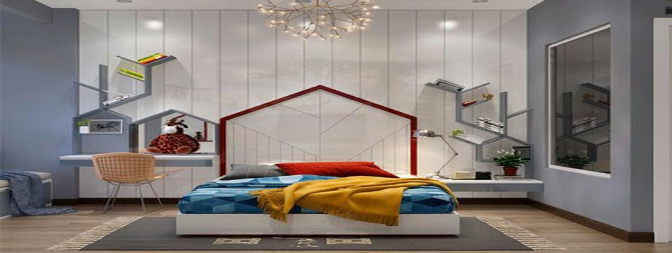 kids bedroom design ideas using lacquered glass