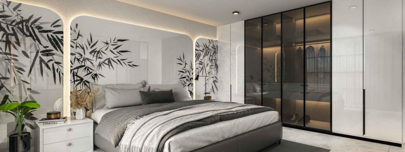 Glass sliding wardrobe