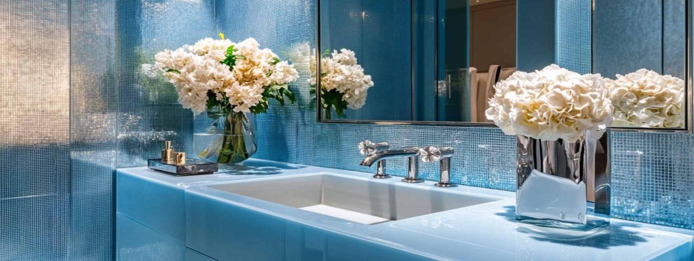 Powder room glass ideas