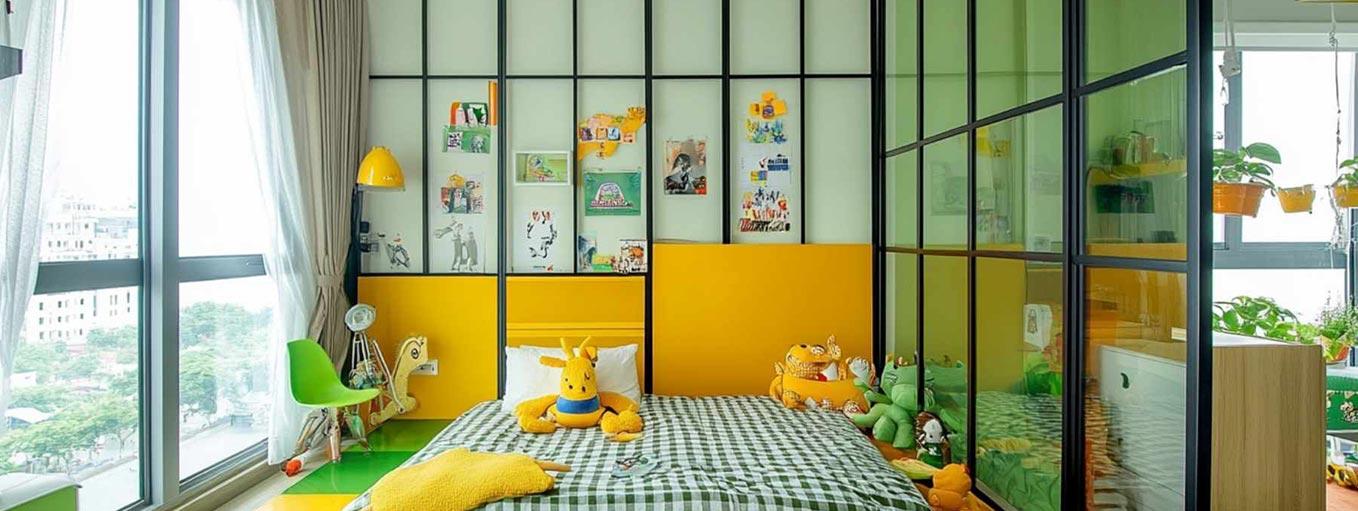 SGG Colormaxx colored interior glass for Shared sibling Bedroom