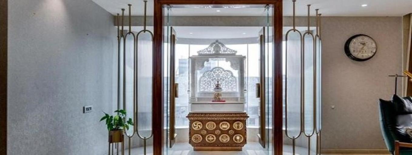 glass pooja room design ideas