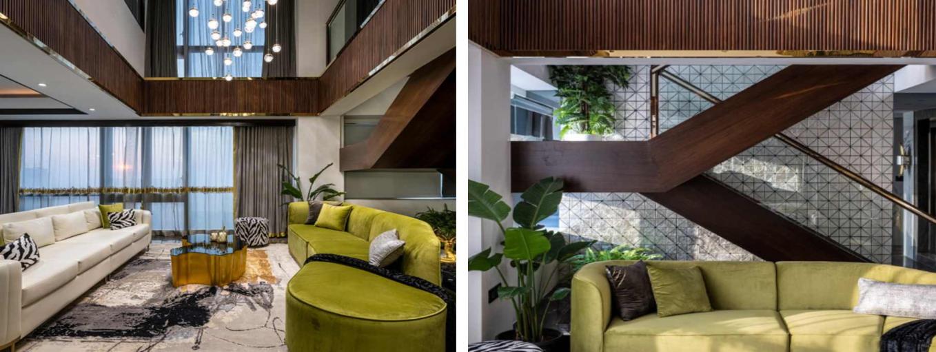 A Soaring Chandelier and Mirrored Drama