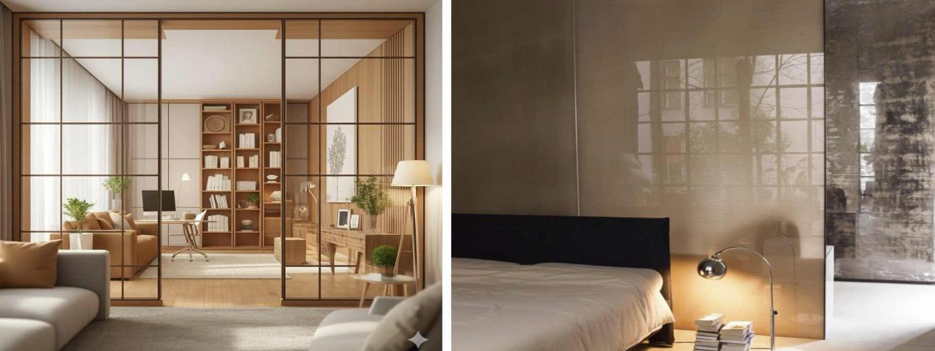 Glass Partitions and Headboard