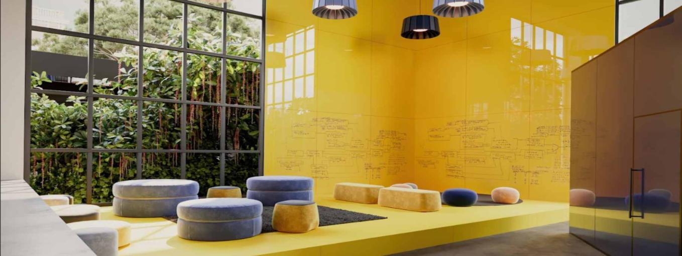 Lacquered Glass Statement Walls Energise Creative Zones