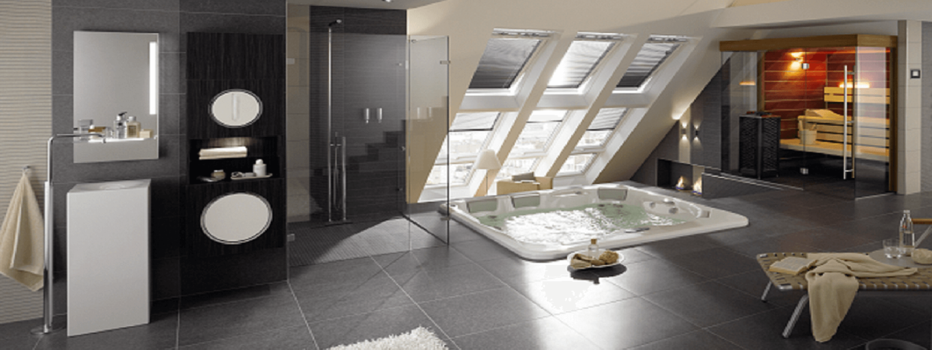 Contemporary loft bathroom