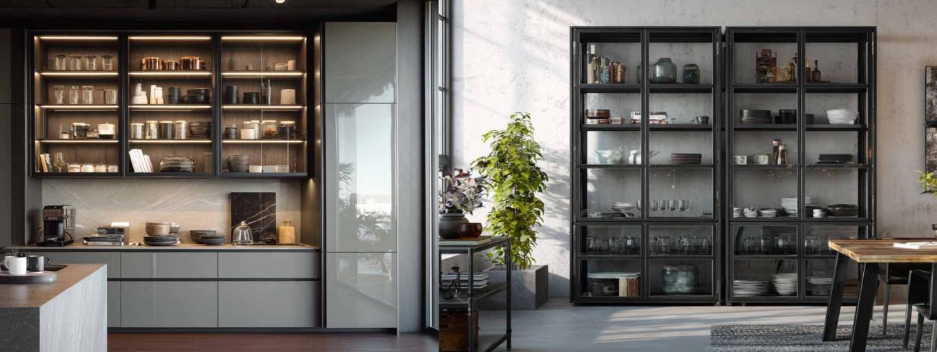 Glass shelving metal frames and clear glass